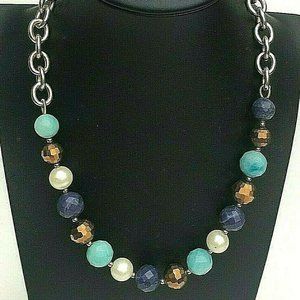 Vintage Bastian Brothers GT Multi Color Plastic Beaded Necklace Signed BB